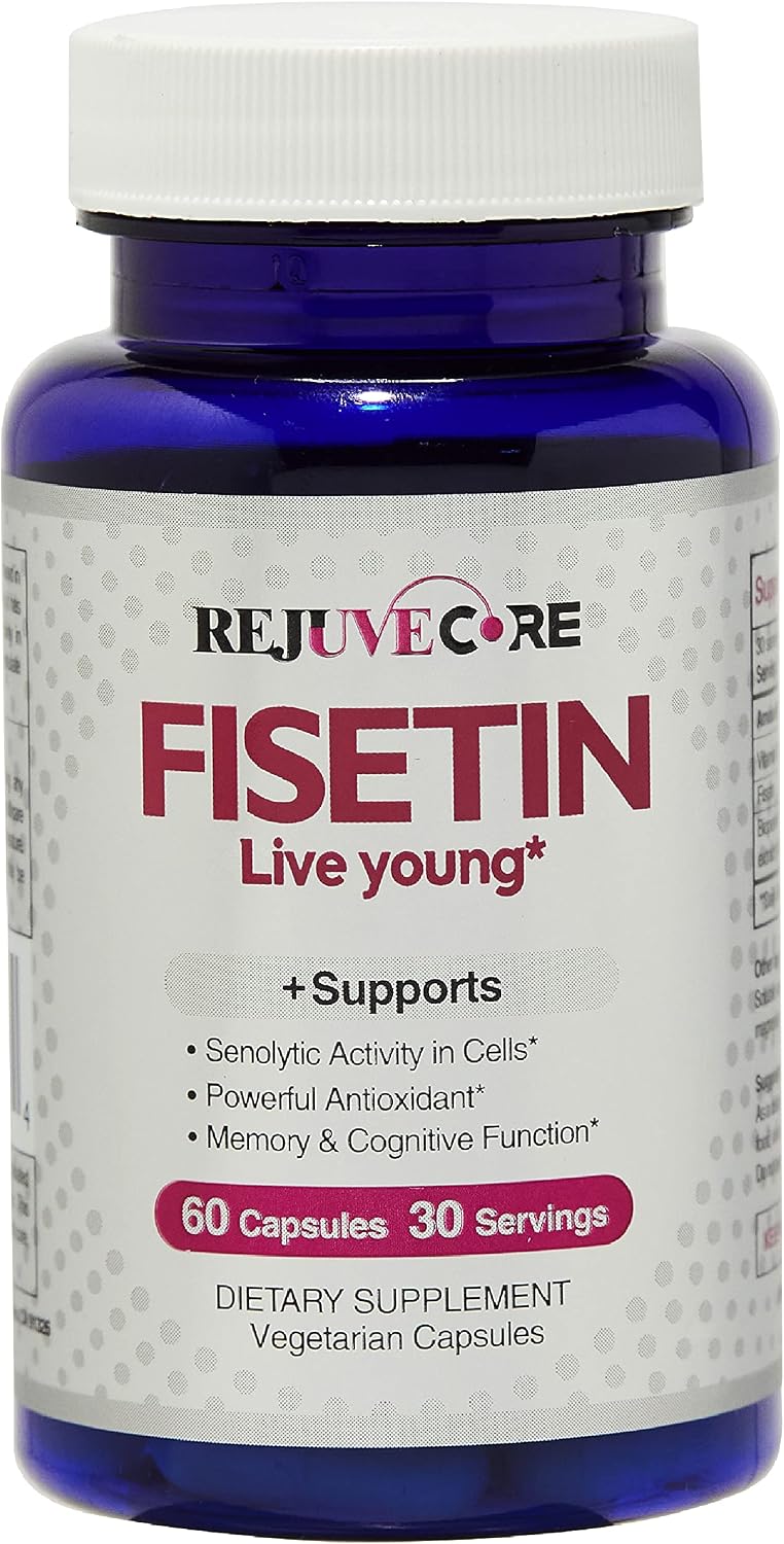 Rejuvecore Fisetin 100mg con Bioperine y Vitamina C - 60 Cápsulas