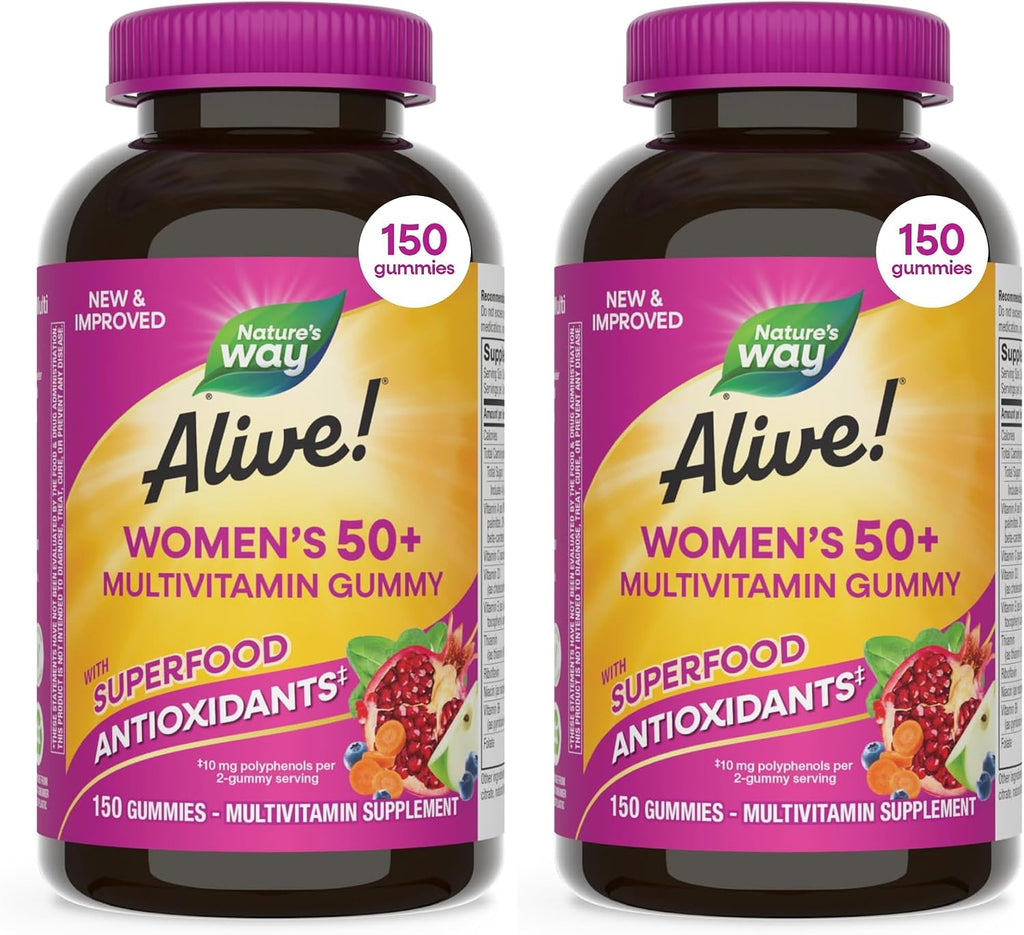 Nature's Way Alive! Multivitamínico Gummy para Mujeres 50+ - 150 Gominolas Sabor Bayas Mixtas
