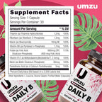 UMZU Daily B - Complejo Completo de Vitaminas B con B1, B2, B3, B5, B6, B7, B9 y B12