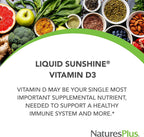 NaturesPlus Liquid Sunshine Vitamina D3 - 473 ml - Sabor Cítrico Tropical - 5000 UI