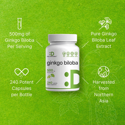 DEAL SUPPLEMENT Ginkgo Biloba 500mg - 240 Cápsulas - 4 Meses de Suministro – Image 6