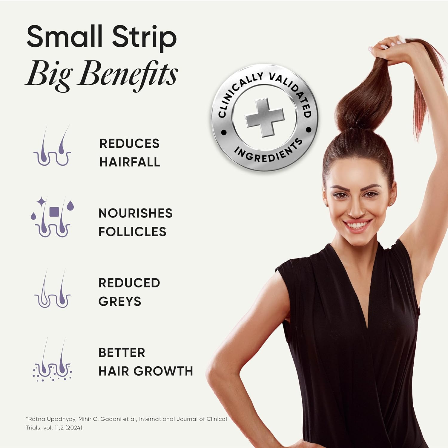 Wellbeing Nutrition Melts Healthy Hair – Tiras finas orales con biotina, zinc y extracto de bambú (30 unidades)