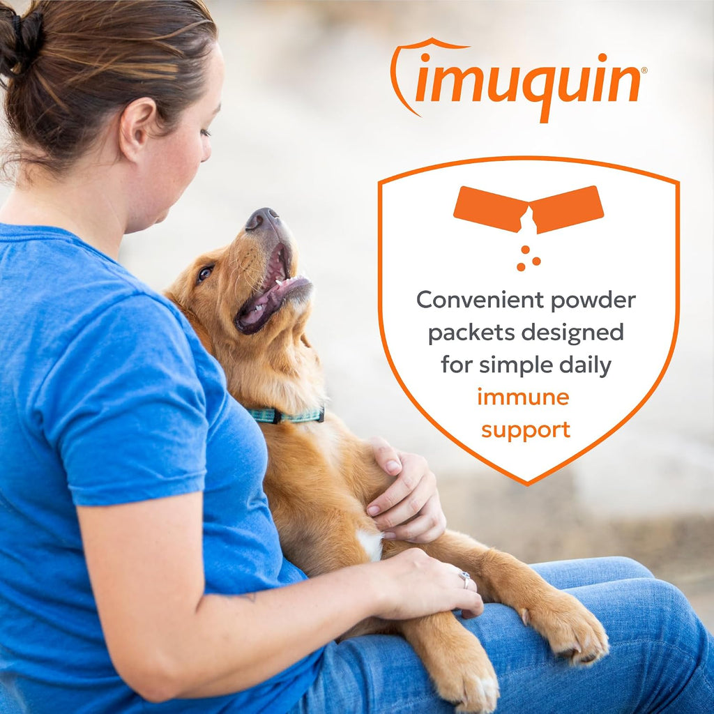 Nutramax Imuquin Suplemento de Apoyo Inmunitario en Polvo para Perros, con Beta Glucanos, Lípidos Marinos, Vitaminas y Minerales, 30 Sobres