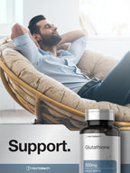 Horbäach L-Glutatión 500mg | 60 Cápsulas | Forma Reducida | Sin Gluten y No Transgénico
