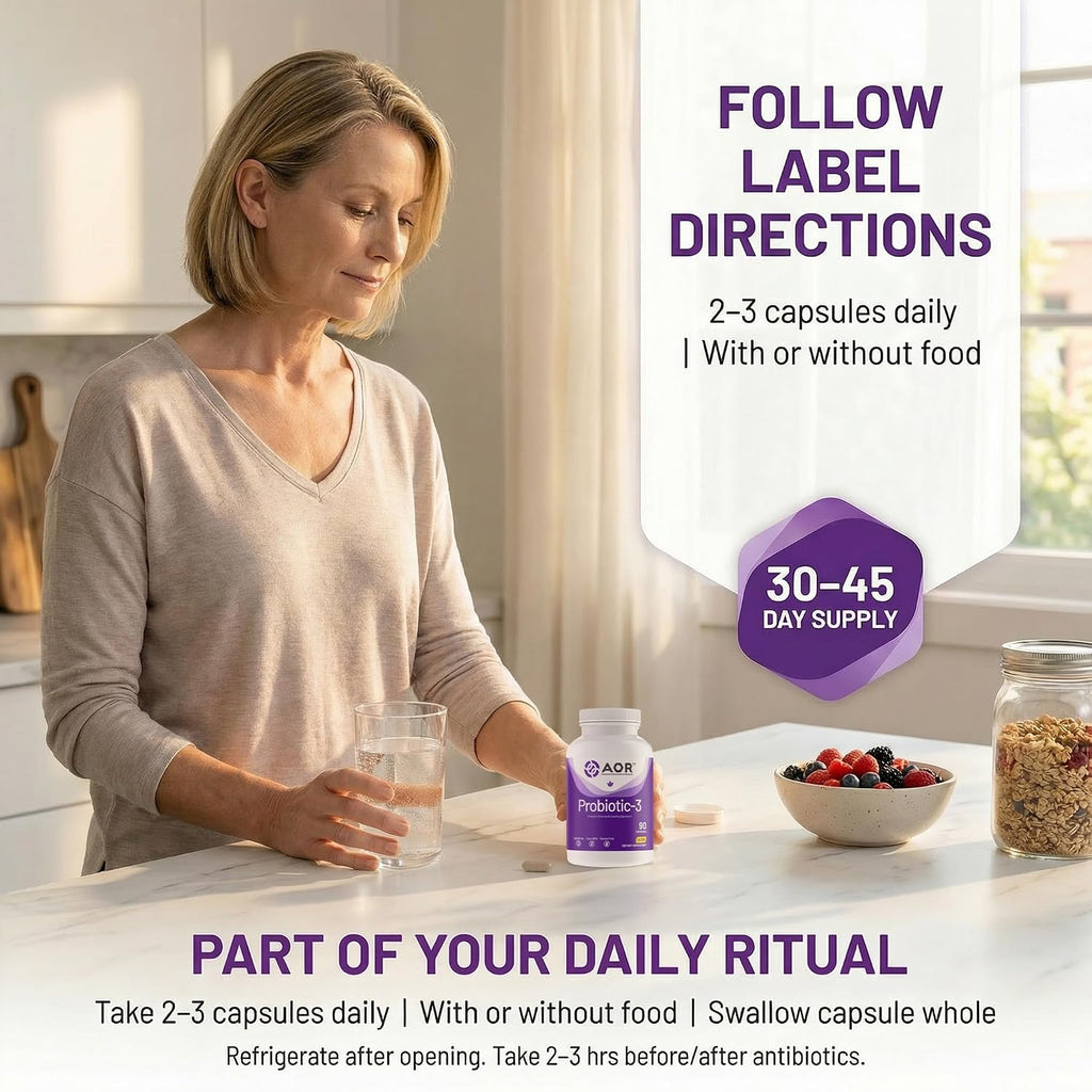 AOR Probiotic 3 – 90 Cápsulas para el Equilibrio Digestivo