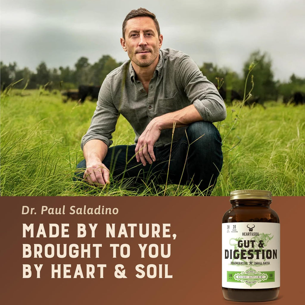 HEART & SOIL – Gut & Digestion – Suplemento Digestivo – 180 Cápsulas