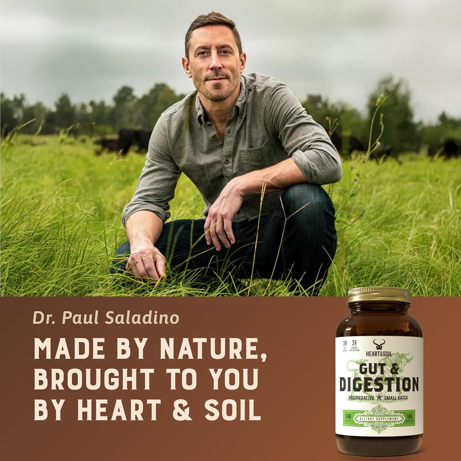 HEART & SOIL – Gut & Digestion – Suplemento Digestivo – 180 Cápsulas