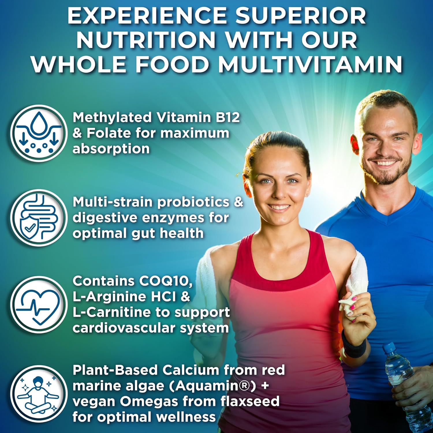 Suplements Studio Multivitamínico Vegano Diario con Hierro, Vitaminas B Metiladas, 180 Cápsulas