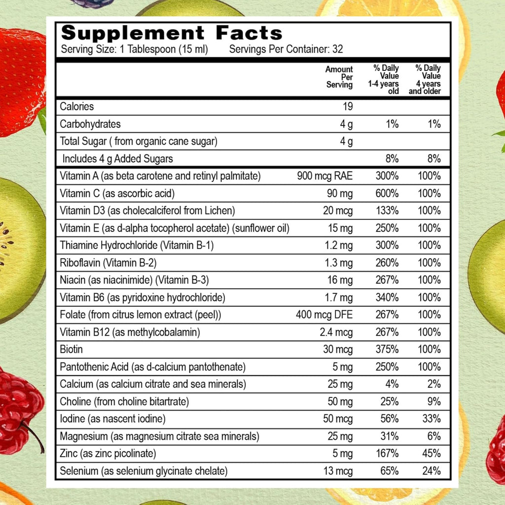 Go Healthy Kids Multivitamínico Líquido | Sabor Melocotón Mango | 30-60 Dosis