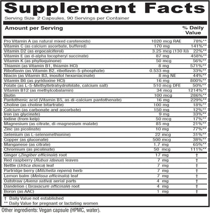 Vitanica Maternal Symmetry - Multivitamínico – Hierro (como bisglicinato): forma suave para el estómago que – Image 2