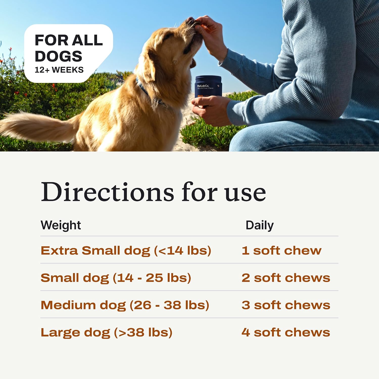 PetLab Co. Skin & Coat Chew – Snack para la piel y el pelaje de perros