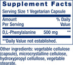 Life Extension D,L-Fenilalanina, 500 mg, 100 Cápsulas