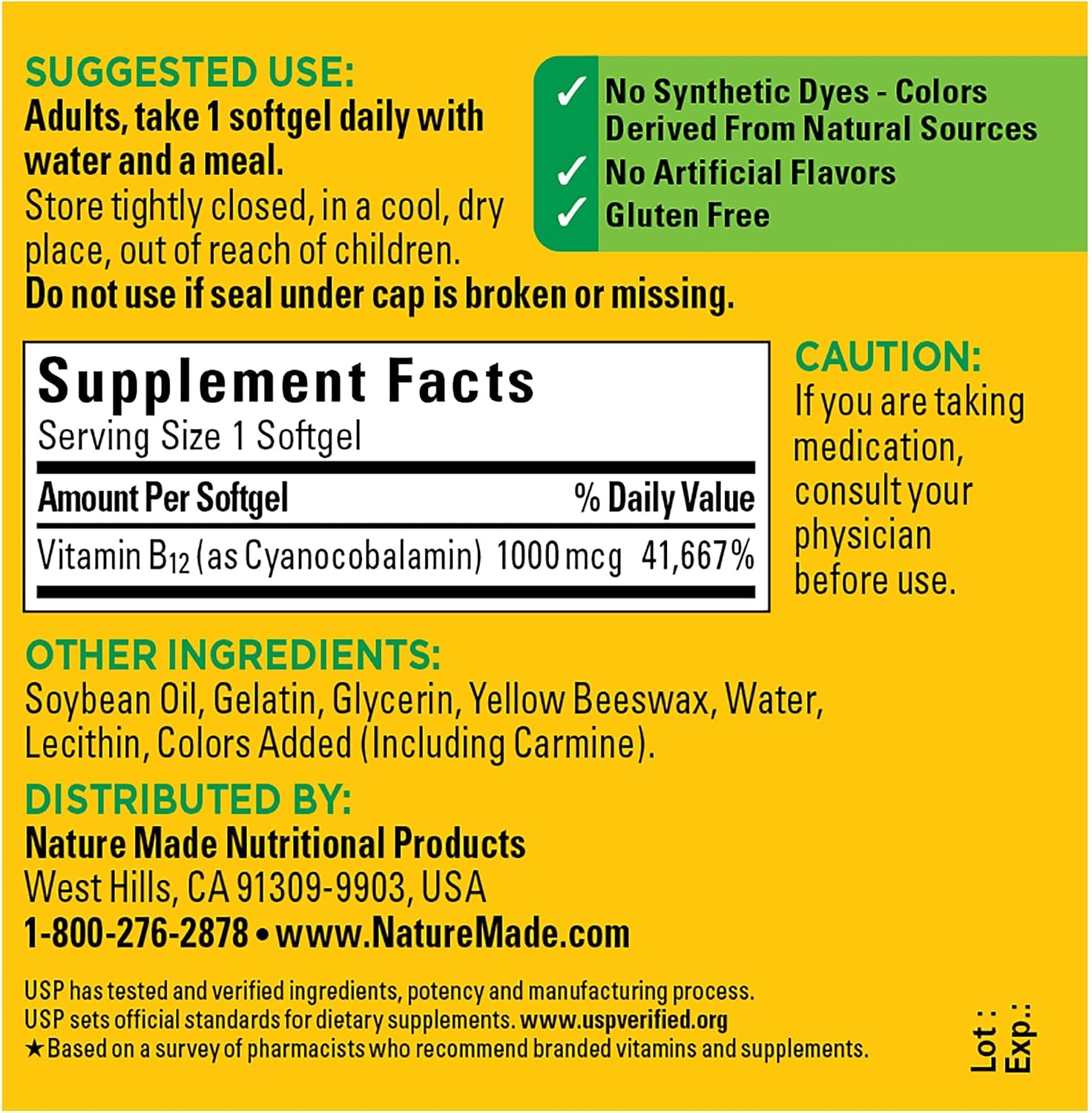 Nature Made Vitamina B12 1000 mcg, 90 Cápsulas Blandas