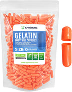 XPRS Nutra Cápsulas Vacías Tamaño 0 - 500 Cápsulas de Gelatina para Rellenar - Cápsulas DIY para Suplementos