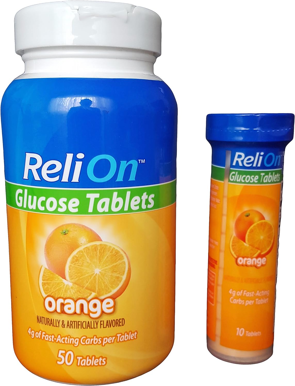 ReliOn Glucosa, 50 Comprimidos + Tubo de 10 (Naranja)
