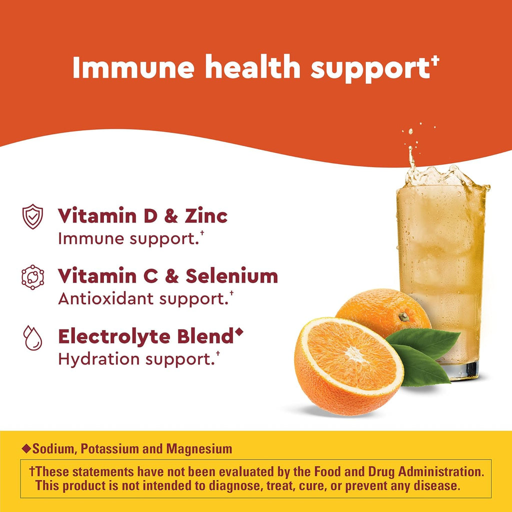 Nature Made Wellblends ImmuneMAX Mezcla Efervescente - Vitamina C 1500 mg, Zinc 15 mg y Vitamina D3, 30 sobres