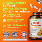 biophix Vitamin C 1000 mg - 30 Tablets - Vegan Complex with Calcium Ascorbate, Bioflavonoids, Acerola and Rutin