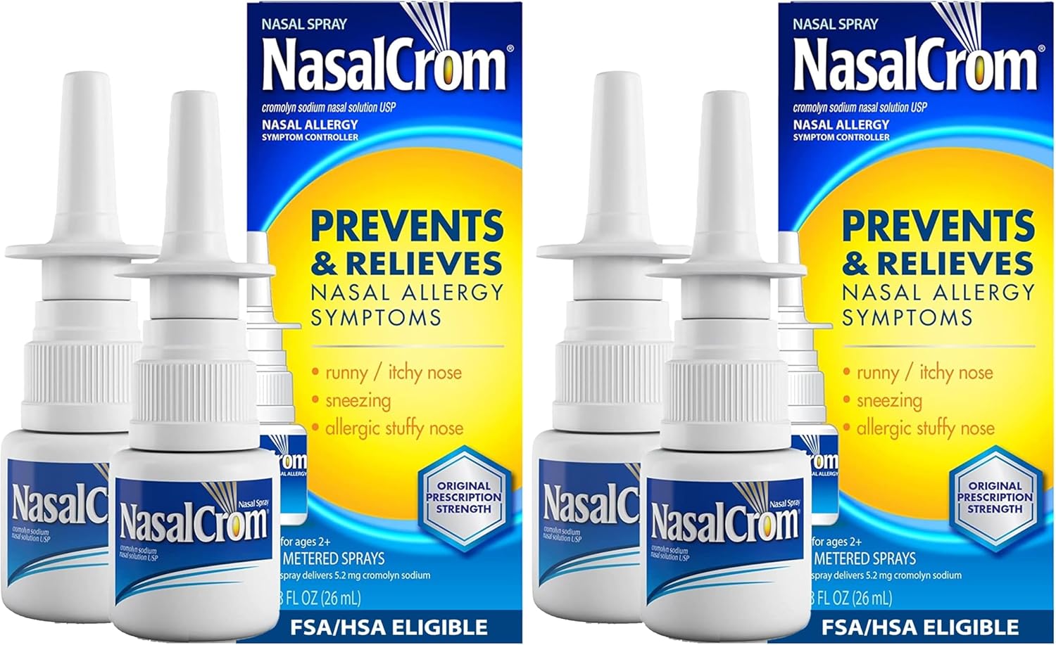NasalCrom Spray Nasal Control de Síntomas de Alergia | 200 Pulverizaciones | 26 ml (2 unidades)
