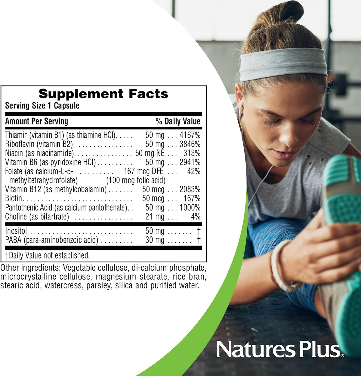 NaturesPlus Super B-50 - Complejo B de Alta – Folato contribuye a la formación normal de glóbulos rojos. – Image 5