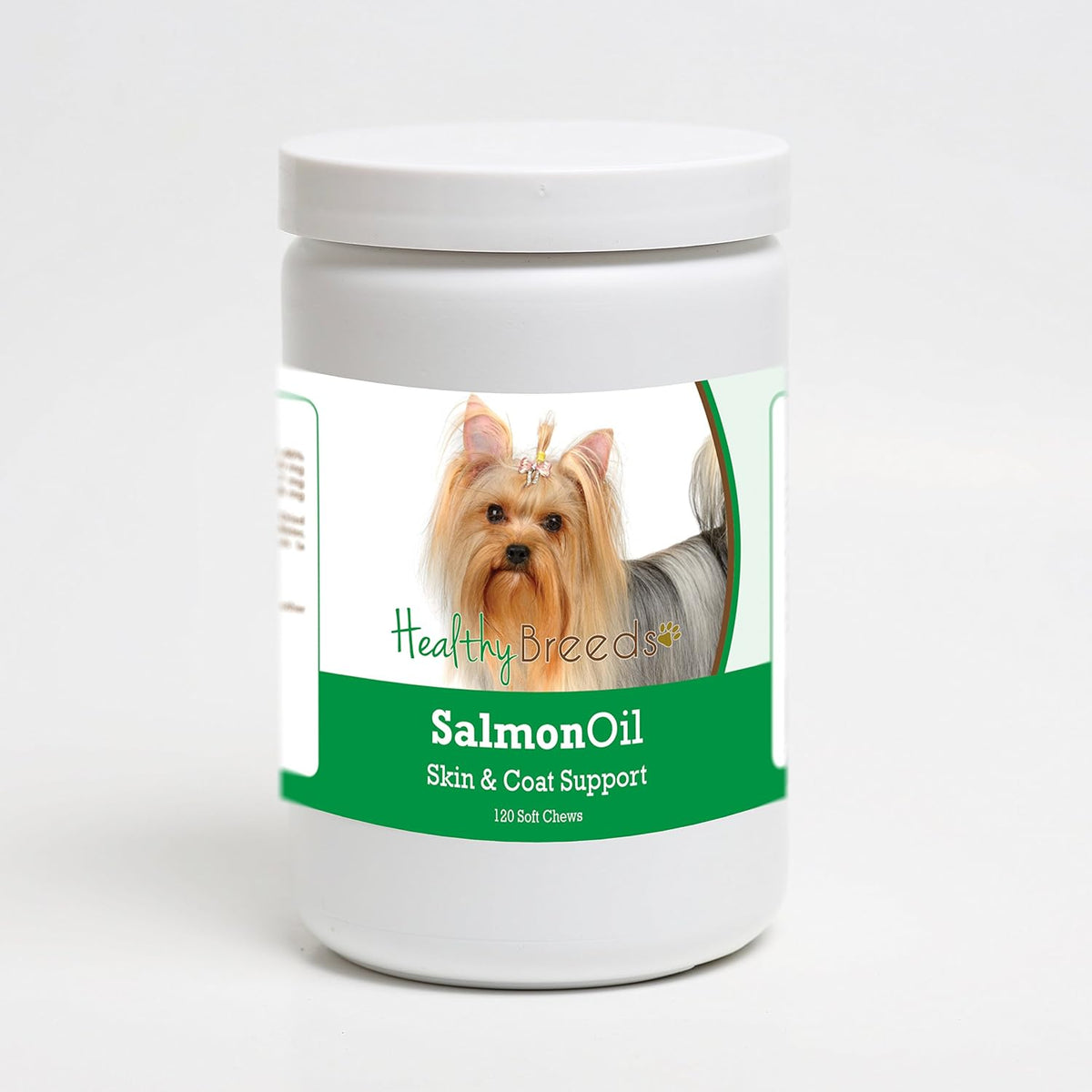 Healthy Breeds Yorkshire Terrier Salmon Oil – Piel y pelaje: El EPA y DHA ayudan a mantener la barrera cutánea, lo – Image 1