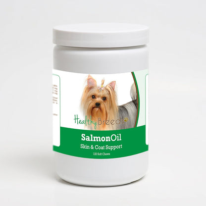 Healthy Breeds Yorkshire Terrier Salmon Oil – Piel y pelaje: El EPA y DHA ayudan a mantener la barrera cutánea, lo – Image 1