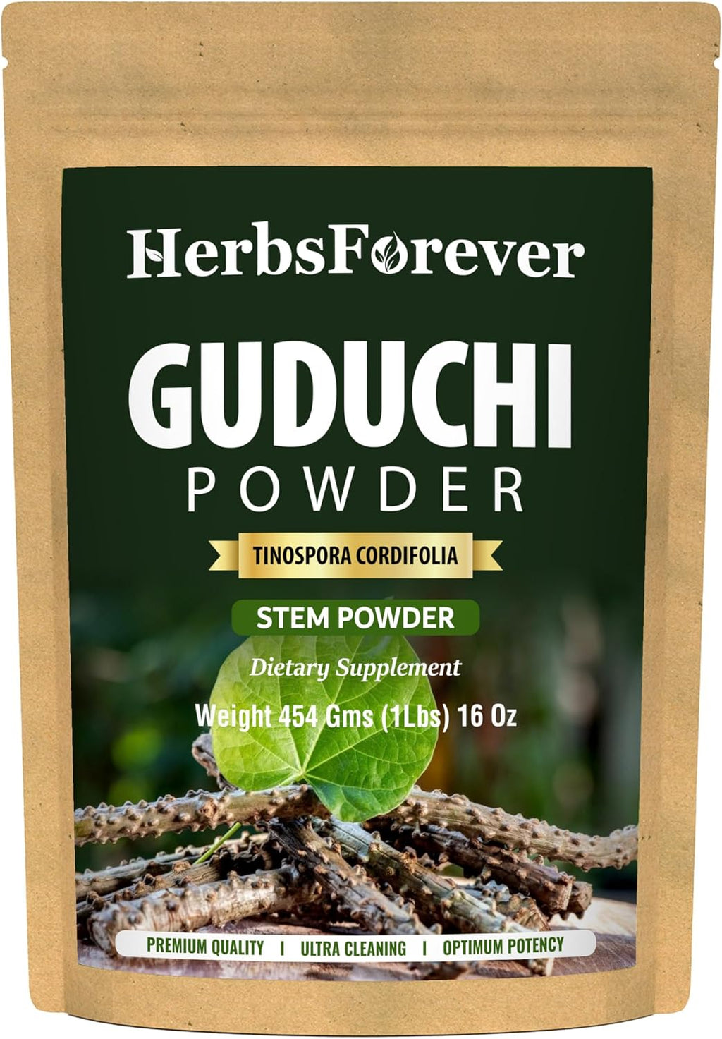 Herbsforever Guduchi Powder - Tinospora cordifolia, 454 g
