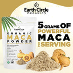 Earth Circle Organics Maca Amarilla Orgánica en Polvo - Pack de 2 (1 Libra c/u)