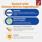Zesty Paws Multivitamínico para Perros, Snack Masticable con Omega 3, Glucosamina y CoQ10 – 90 unidades – Sabor Bisonte