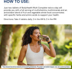 BodyHealth Multi Complete (120 Cápsulas) - Multivitamínico Diario con Alimentos Integrales, Minerales, Antioxidantes y Extractos para el Hígado