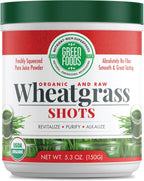 Green Foods Wheat Grass Shots, 5.3 oz – Orgánico, Vegano, Sin Gluten