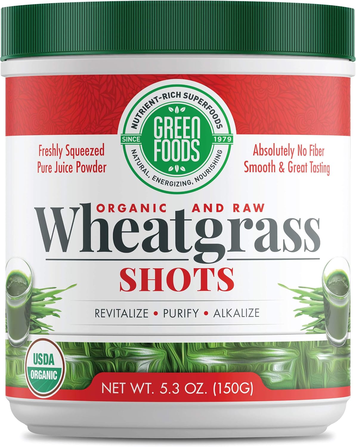 Green Foods Wheat Grass Shots, 5.3 oz – Orgánico, Vegano, Sin Gluten