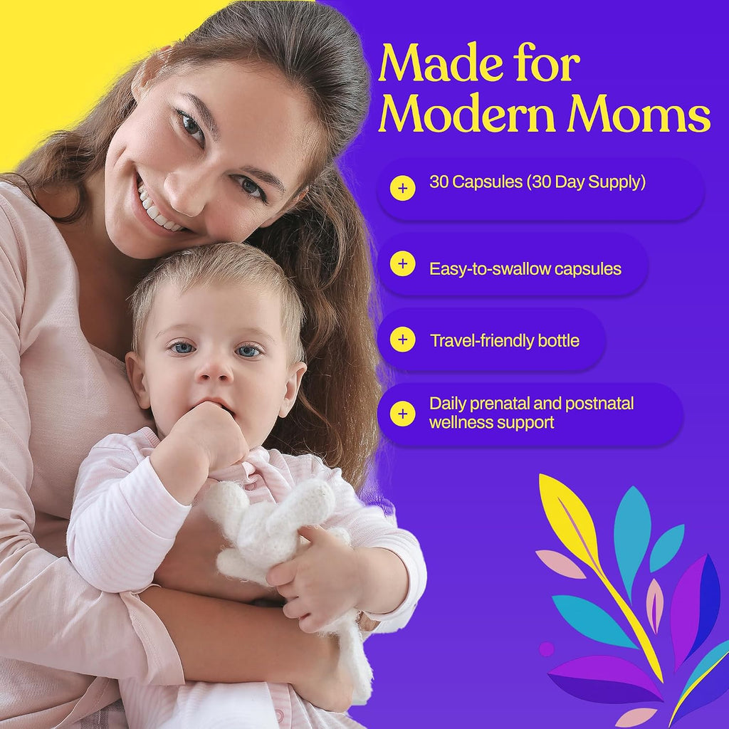 Mama's Select Methylfolate + B12 para Embarazo y Lactancia – 5-MTHF Folato + Metilcobalamina – Favorece el Desarrollo Cerebral del Bebé – 30 Cápsulas