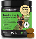 Probióticos para Perros con Prebióticos y Enzimas Digestivas - 6 Mil Millones de UFC - Sabor Pato - 90 Comprimidos Masticables - Pet Honesty