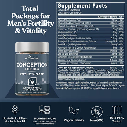 Conception for Her & Conception for Him Bundle - Suplementos de Fertilidad para Parejas - 120 Cápsulas Vegetarianas – Image 7