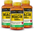 MASON NATURAL Niacina 500 mg Sin Enrojecimiento, 60 Cápsulas (Pack de 3)