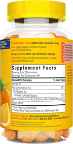 Nature Made Gomitas de vitamina C 250 mg por porción para el apoyo inmunológico diario, gomitas de vitamina C para el apoyo inmunológico de adultos, 80 unidades, suministro para 40 días