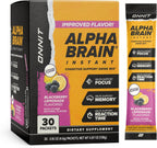 ONNIT Alpha BRAIN Instant Mezcla para Bebida de Apoyo Cognitivo, Sabor BlackBerry Lemonade, 30 Sobres de 3.7 g