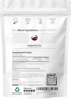 Micro Ingredients Vitamina D3 10.000 UI + K2 MK-7 200 mcg, 600 Softgels con Aceite de Coco Virgen (Pack de 2) | Complejo 2-en-1 Vitaminas D y K | Alta Potencia, Fáciles de Tragar, No-GMO, Sin Gluten