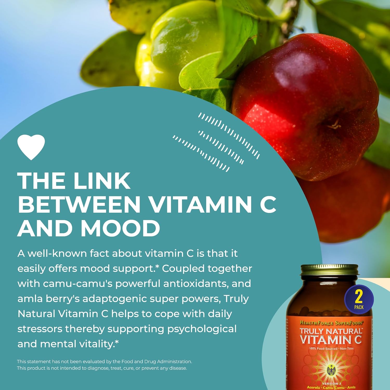 HealthForce Superfoods Truly Natural Vitamin C - 240 Cápsulas Veganas