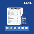 SoberUp Recovery Boost – Hidratación, Electrolitos, Antioxidantes, Mezcla Herbolaria – DHM, Cardo Mariano, Complejo B – Vegano – 60 Cápsulas