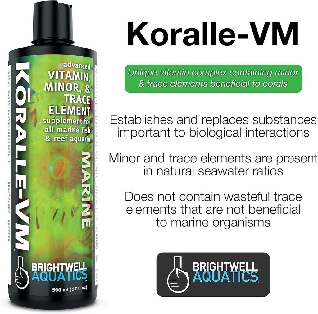 Brightwell Aquatics 8.5 oz. líq. Koralle-VM Suplemento de vitaminas y minerales para corales y almejas, 250 mL
