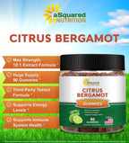 Gominolas de Bergamota Cítrica aSquared Nutrition - 500mg de Extracto por Ración - Alternativa Pura en Gominola a Cápsulas y Pastillas