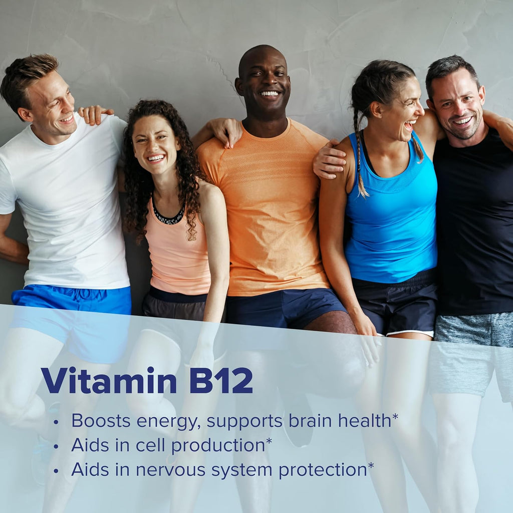 Superior Source No Shot Vitamina B12 Cianocobalamina 1000 mcg y Ácido Fólico 400 mcg - 100 Comprimidos Sublinguales