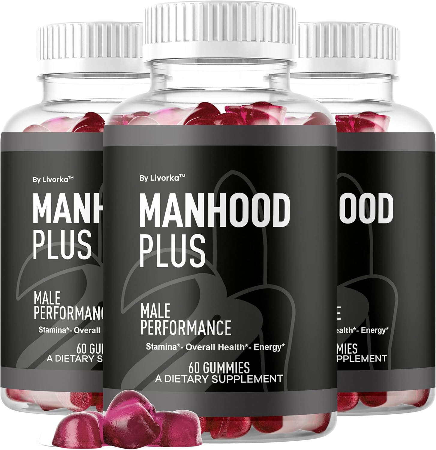 Manhood Plus Gummies para Hombres - 180 Gominolas (3 Meses)