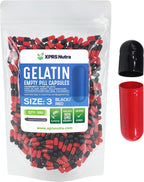 XPRS Nutra Cápsulas Vacías Tamaño 3 - 500 Unidades - Cápsulas de Gelatina Bovina para Rellenar - Haz tus Propias Cápsulas