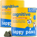 Happy Paws Cognitive Taurine Supplement for Dogs - Soft Chews con Espirulina, CoQ10 y Vitaminas B1, B3, B12