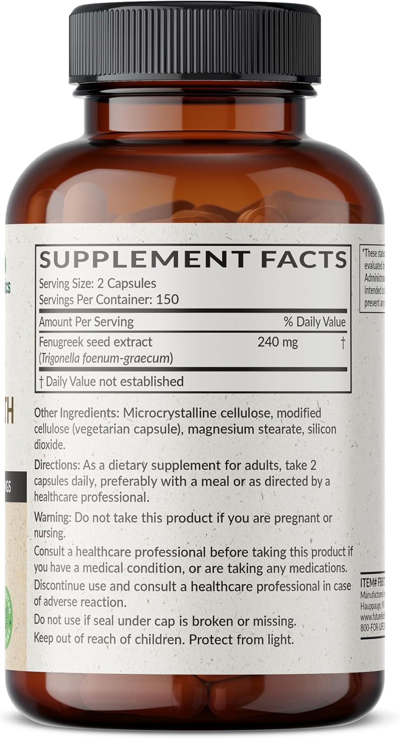 Futurebiotics Fenogreco Extra Fuerza 2400 mg – 300 Cápsulas Vegetarianas