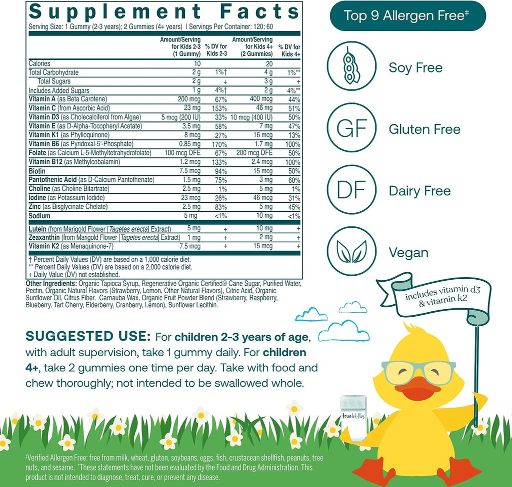 True Grace True Littles Daily Kids Multi - 120 gominolas de pectina - Multivitamínico infantil