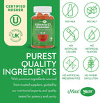 Maxi Health Gominolas de Vitamina C con Zinc - Apoyo Inmunitario - Sin Sabores Artificiales ni Conservantes - 60 Gominolas