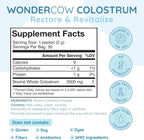 WONDERCOW Colostro en Polvo – Suplemento de Colostro Bovino Entero, Sin Sabor, 30 Dosis